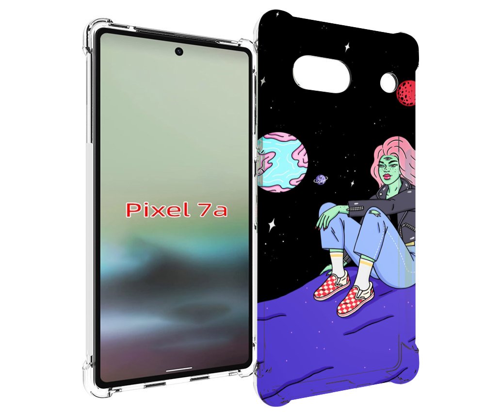 

Чехол MyPads девушка-на-луне-мультик для Google Pixel 7A, Tocco