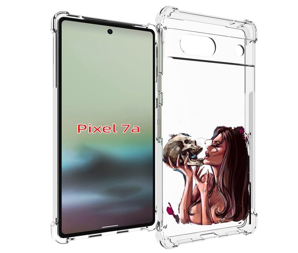 

Чехол MyPads девушка-модель-с-черепом для Google Pixel 7A, Tocco