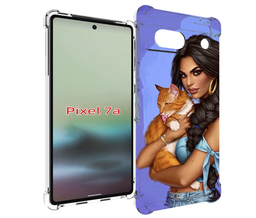 

Чехол MyPads девушка-красивая-с-синим-фоном женский для Google Pixel 7A, Tocco
