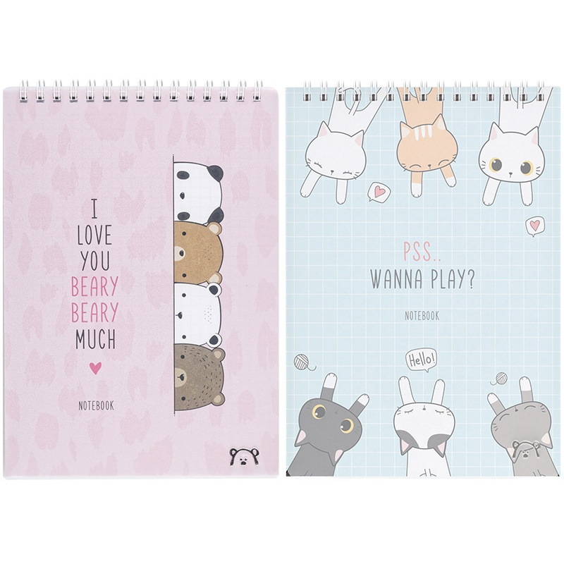 

Блокнот Meshu Sweet bear А5 клетка на гребне 60 листов в ассортименте
