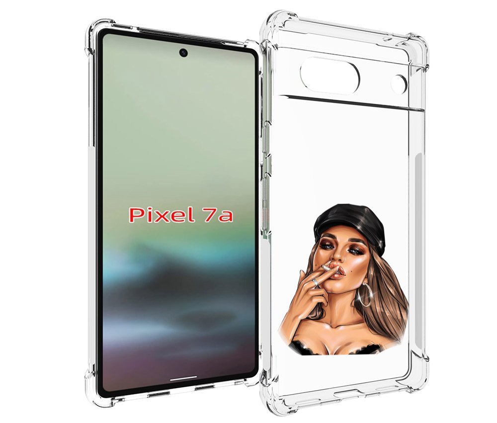 

Чехол MyPads девушка-в-шапке-с-сигаретой для Google Pixel 7A, Tocco