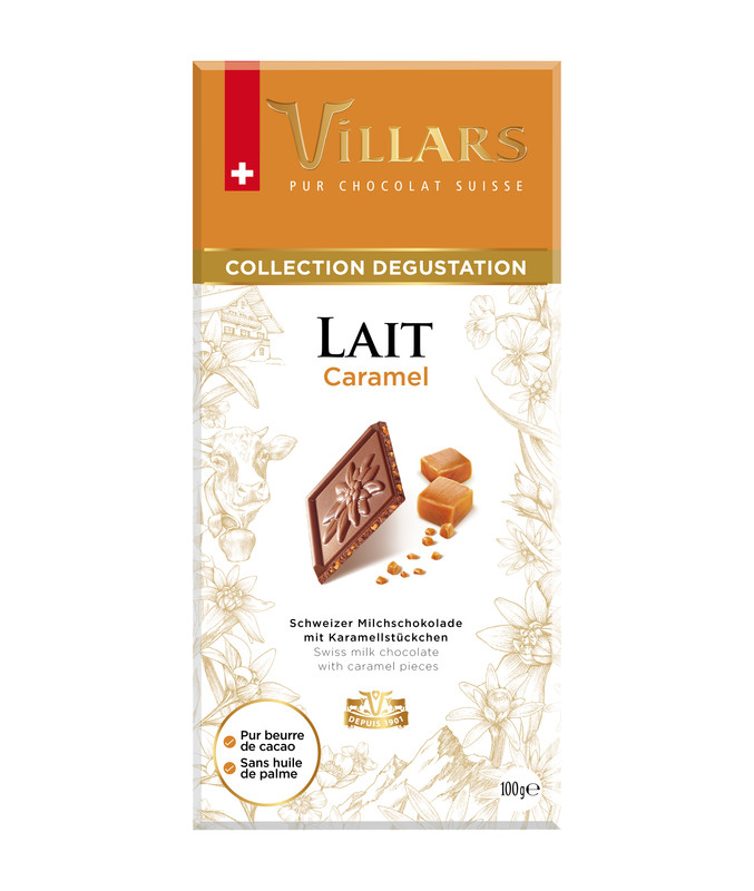 Шоколад Villars молочный с кусочками карамели 100 г Швейцария