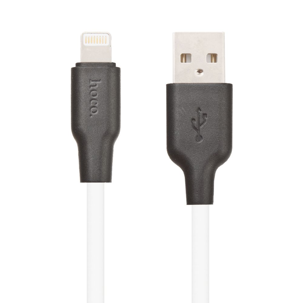 фото Кабель usb 2.0 a (m) - lightning (m) 1м hoco x21 plus - черный/белый