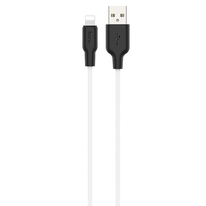 фото Кабель usb 2.0 a (m) - lightning (m) 1м hoco x21 plus - черный/белый