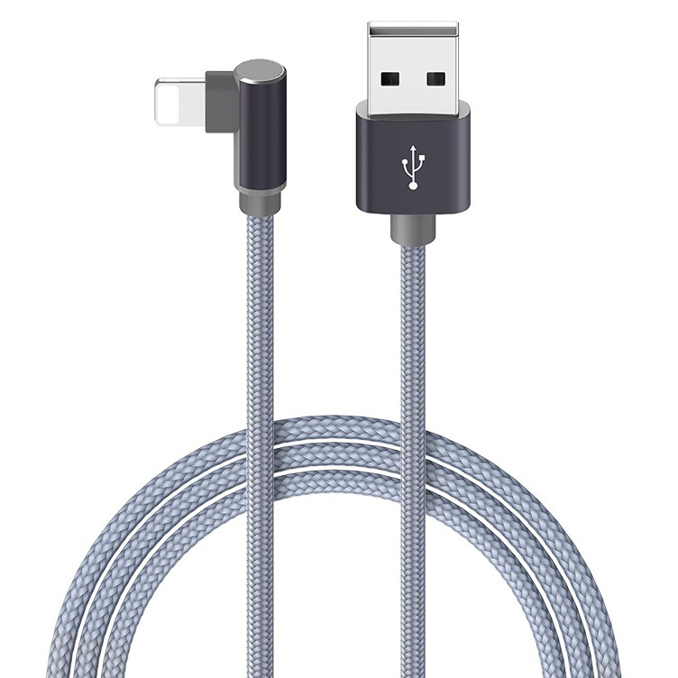 фото Кабель usb 2.0 a (m) - lightning (m) 1м угловой borofone bx26 express - metal gray