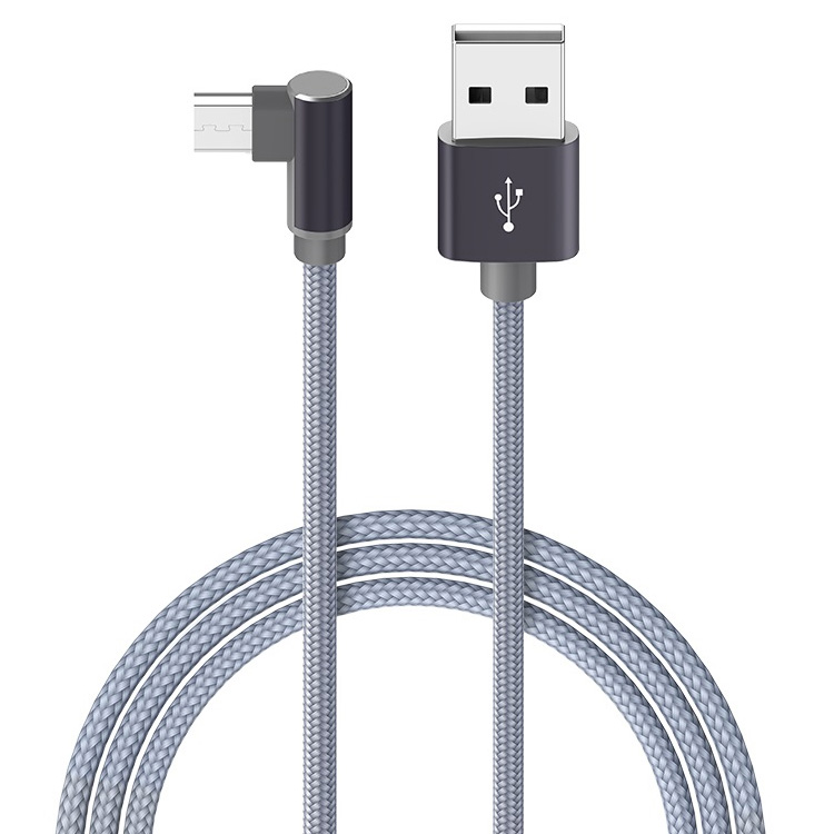 Кабель USB 2.0 A (m) - micro USB 2.0 B (m) 1м угловой Borofone BX26 Express - Metal Gray
