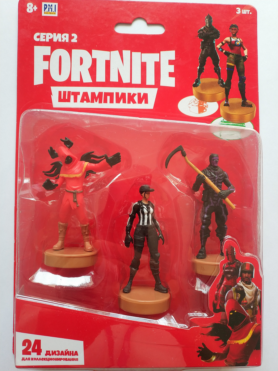 

Набор штампиков Fortnite Серия 2 Cloaked Shadow Whistle Warrior Skull Trooper FOR, 7,5 см, FOR5220