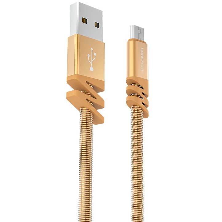 фото Кабель usb 2.0 a (m) - micro usb 2.0 b (m) 1м borofone bx27 dainty - золотистый