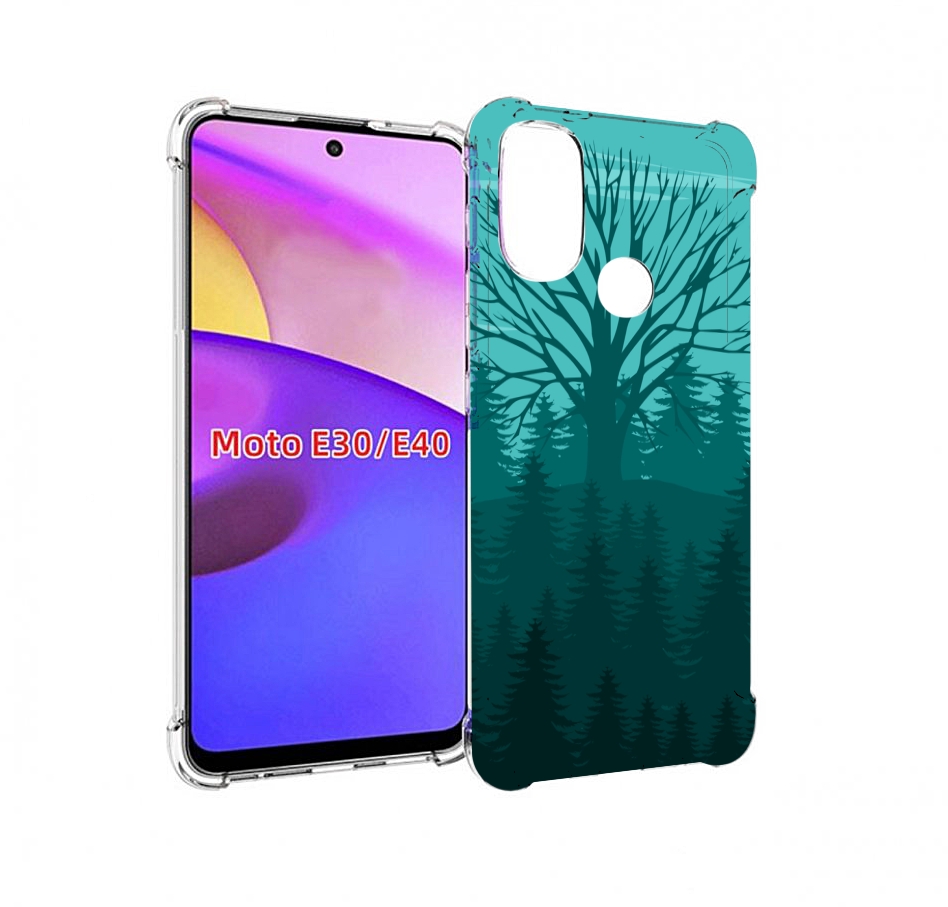 

Чехол бампер MyPads Лес для Motorola Moto E30., Прозрачный, Tocco