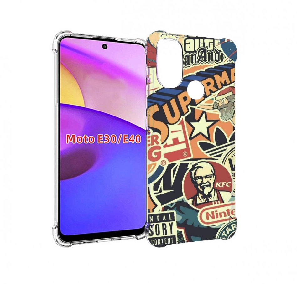 

Чехол бампер MyPads Лейблы-на-постере для Motorola Moto E30., Прозрачный, Tocco