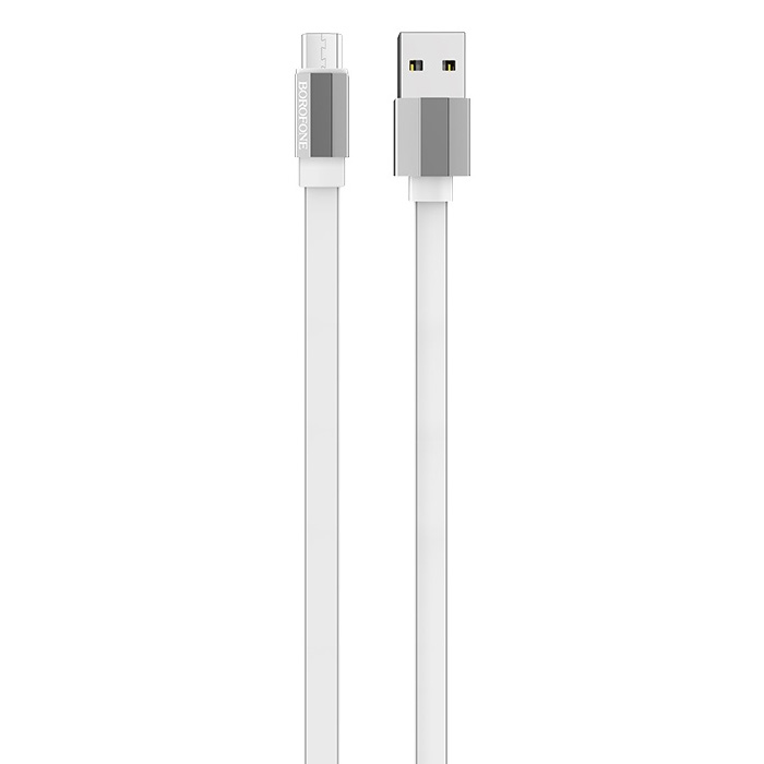 фото Кабель usb 2.0 a (m) - micro usb 2.0 b (m) 1.2м borofone bu8 glory - белый