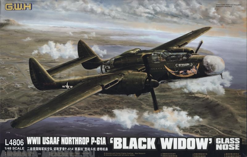 L4806 Самолет P-61A Black Widow glass nose 1/48