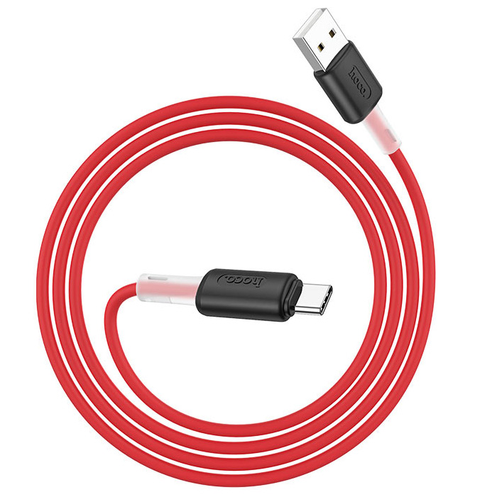 фото Кабель usb 2.0 a (m) - usb type-c (m) 1м hoco x48 soft - красный