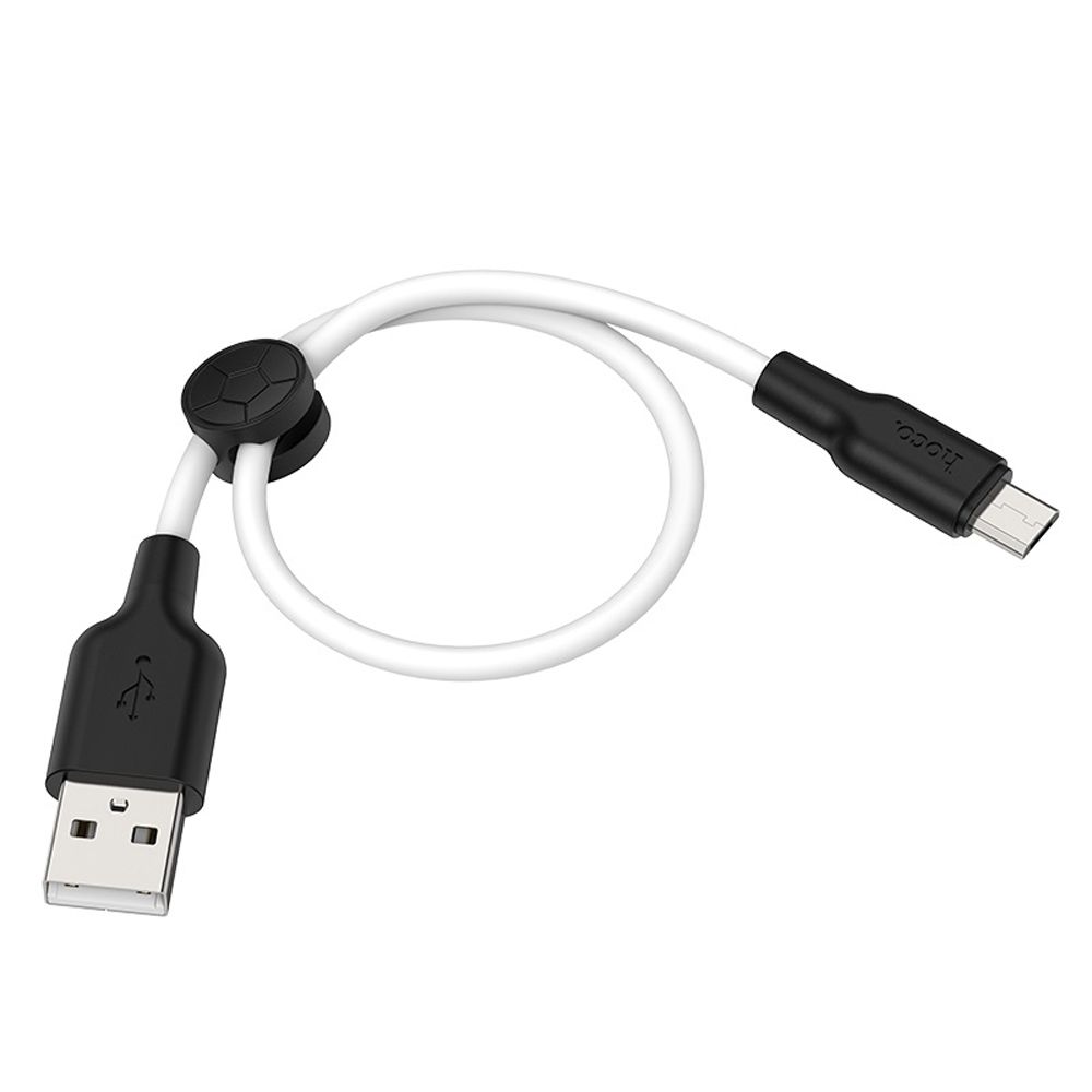 фото Кабель usb 2.0 a (m) - micro usb 2.0 b (m) 0.25м hoco x21 plus - черный/белый