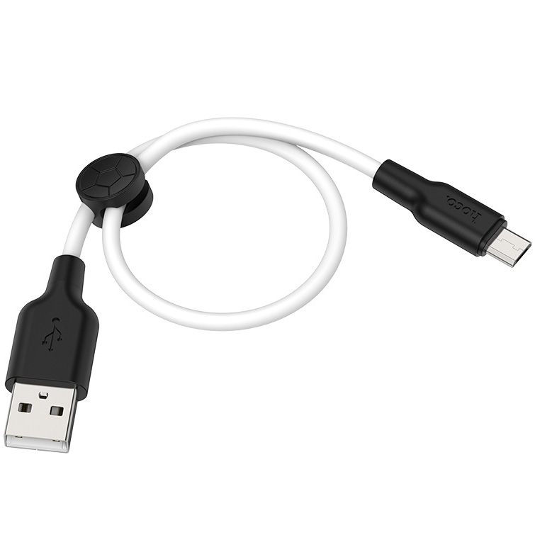 фото Кабель usb 2.0 a (m) - micro usb 2.0 b (m) 0.25м hoco x21 plus - черный/белый