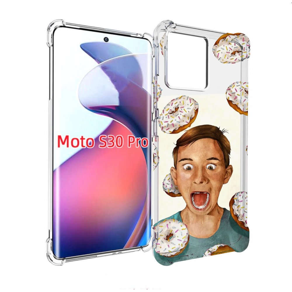

Чехол MyPads Бешенные-пончики для Motorola Moto S30 Pro, Прозрачный, Tocco