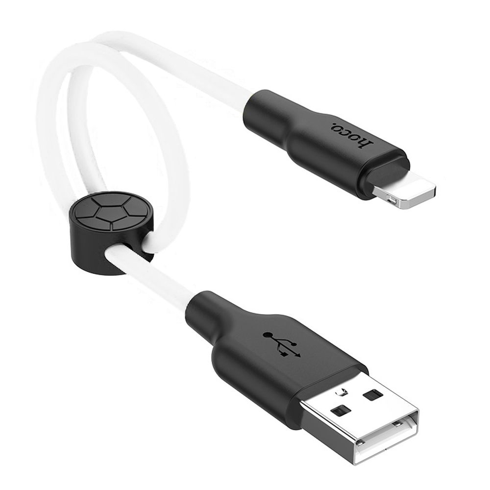 фото Кабель usb 2.0 a (m) - lightning (m) 0.25м hoco x21 plus - черный/белый