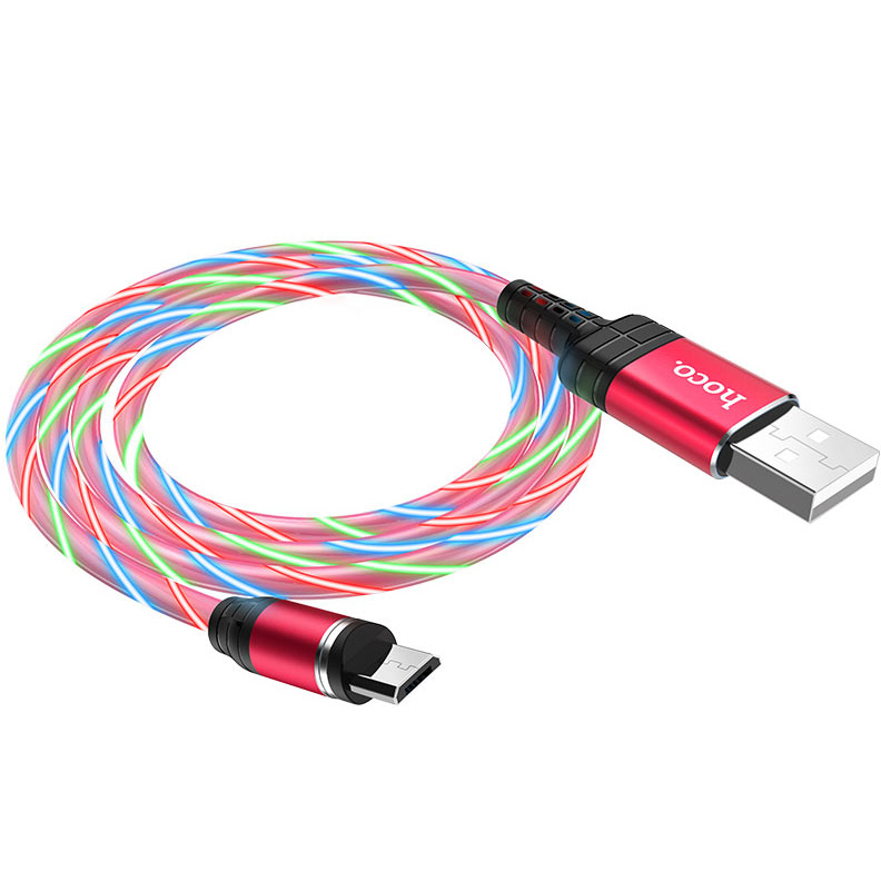 фото Магнитный кабель usb 2.0 a (m) - micro usb 2.0 b (m) 1м hoco u90 ingenious - красный