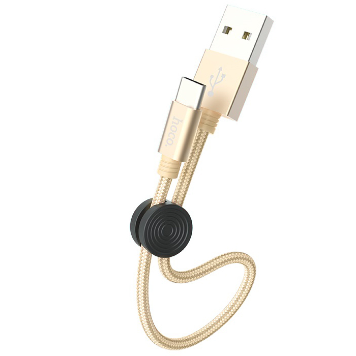 фото Кабель usb 2.0 a (m) - usb type-c (m) 0.25м hoco x35 - золотистый