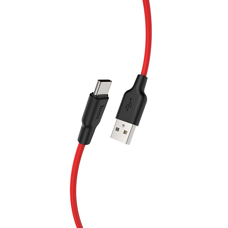 фото Кабель usb 2.0 a (m) - usb type-c (m) 1м hoco x21 plus - черный/красный