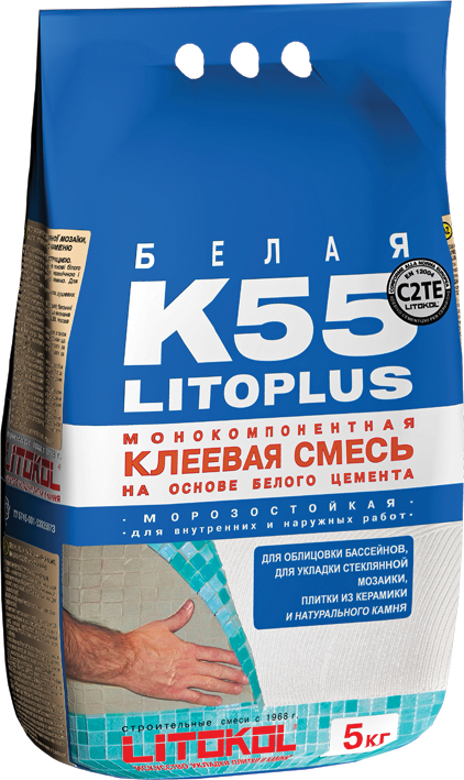 фото Клей litokol litoplus k55 белый 5кг