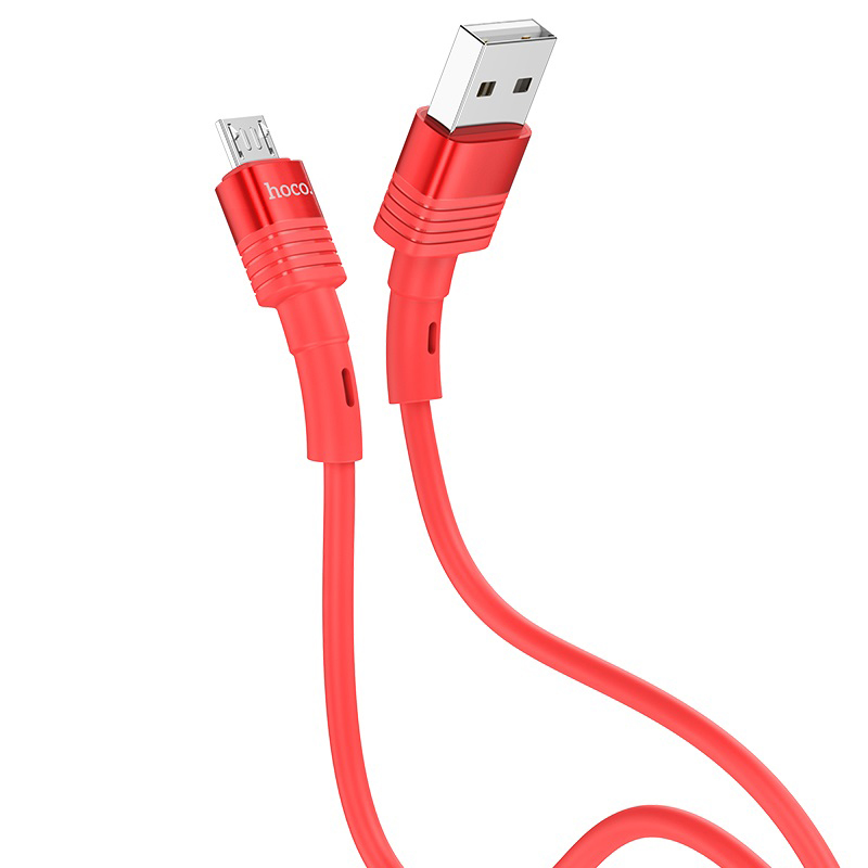 фото Кабель usb 2.0 a (m) - micro usb 2.0 b (m) 1.2м hoco u82 cool - красный