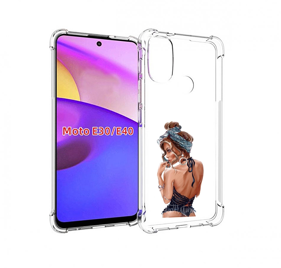 

Чехол бампер MyPads Красивая-дама женский для Motorola Moto E30., Прозрачный, Tocco