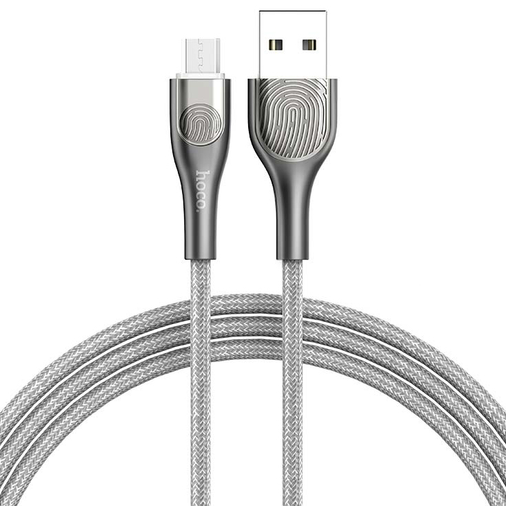 фото Кабель usb 2.0 a (m) - micro usb 2.0 b (m) 1.2м hoco u59 enlightenment - metal gray