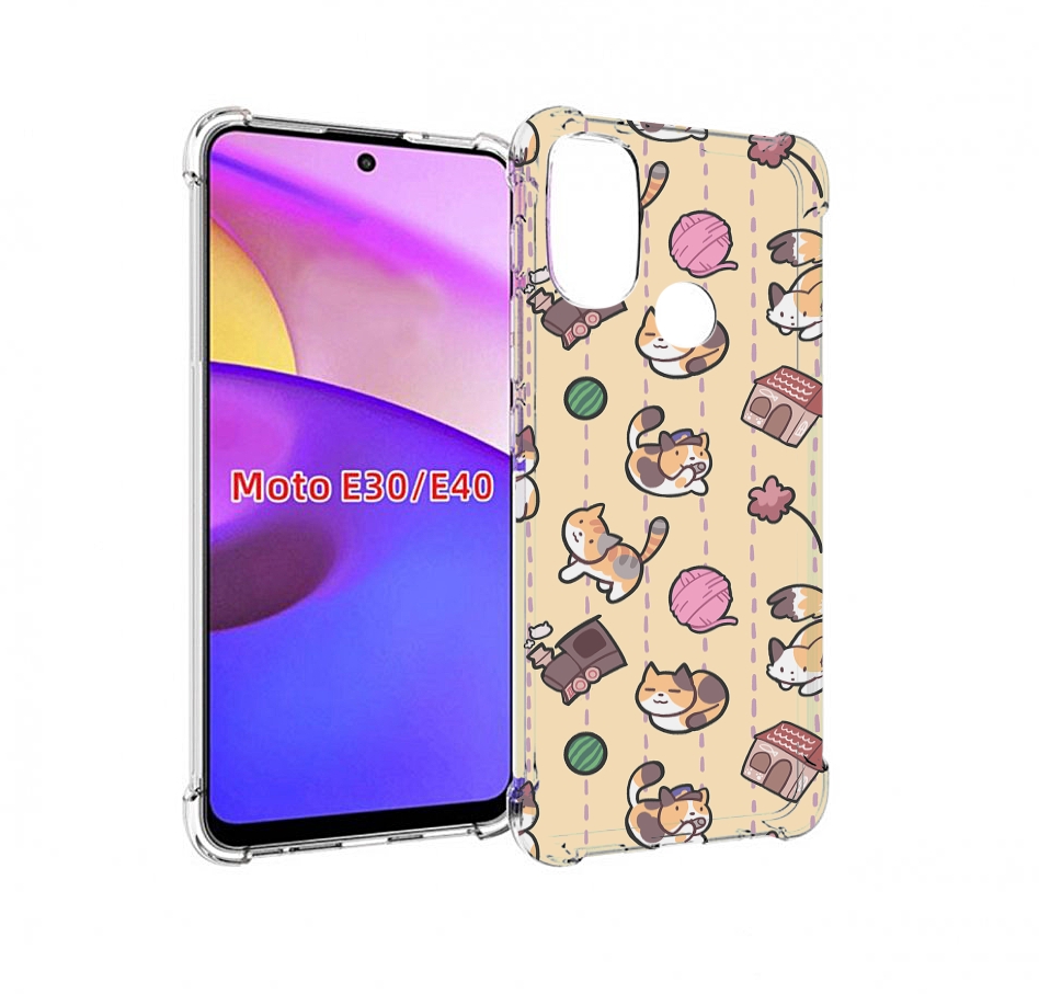 

Чехол бампер MyPads Котики-клубочки для Motorola Moto E30., Прозрачный, Tocco