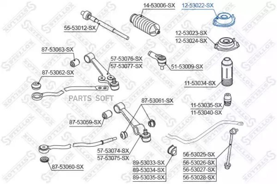 

Опора амортизатора Stellox 1253022SX