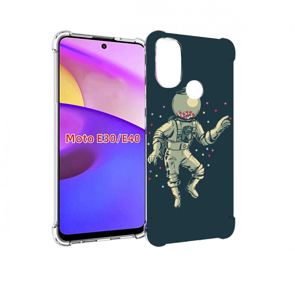 

Чехол бампер MyPads Космонавт для Motorola Moto E30., Прозрачный, Tocco