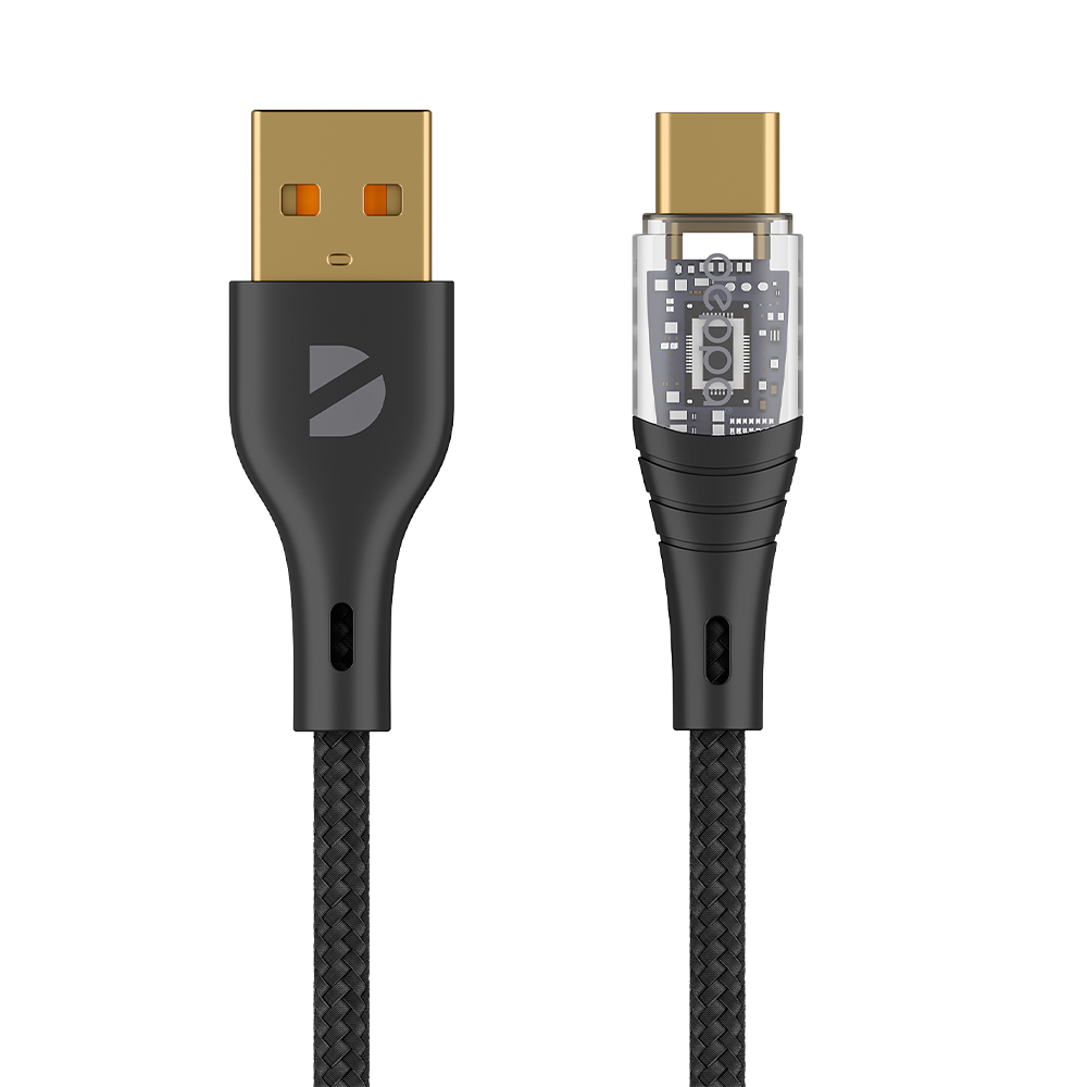 Кабель USB Type-C-USB Deppa 72500 1 м прозрачный, черный