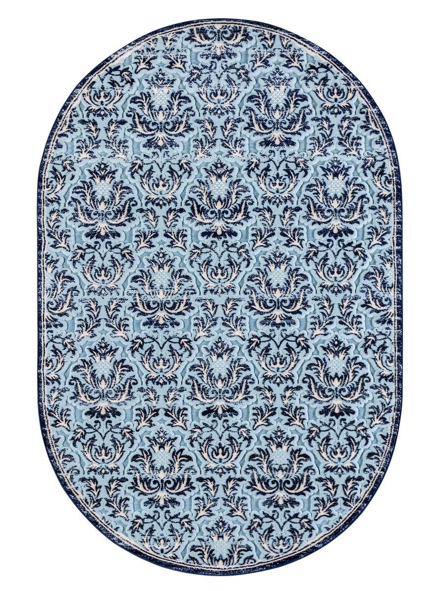 фото Ковер pegas 4198f овал т.синий/с.голубой 150x300 sofia rugs