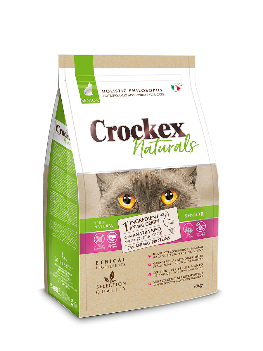 Сухой корм для кошек Crockex Wellness Naturals, утка, рис, 0.3кг