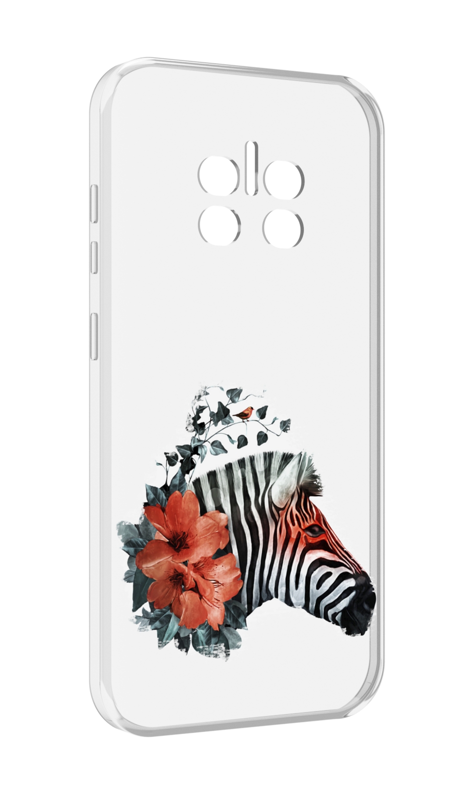 

Чехол MyPads Зебра с цветами для Doogee V11, Прозрачный, Tocco
