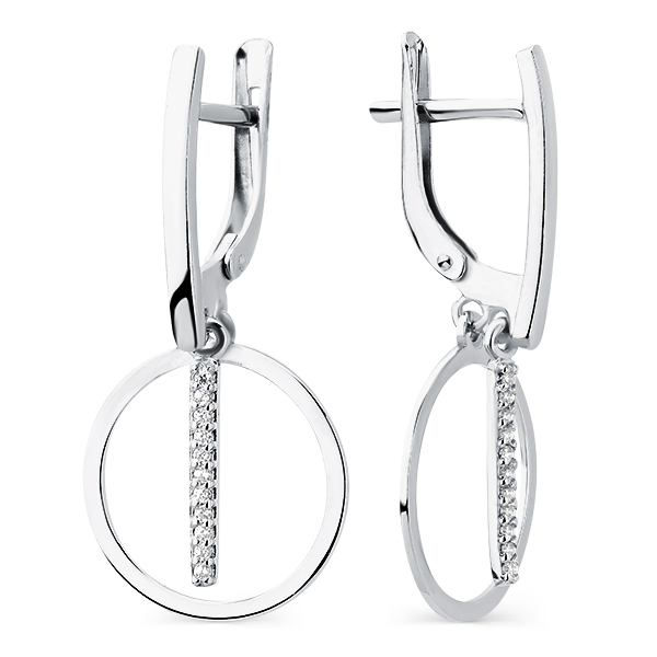 

Серьги из серебра с фианитом Красносельский Ювелирпром 320701G844л, 320701G844л