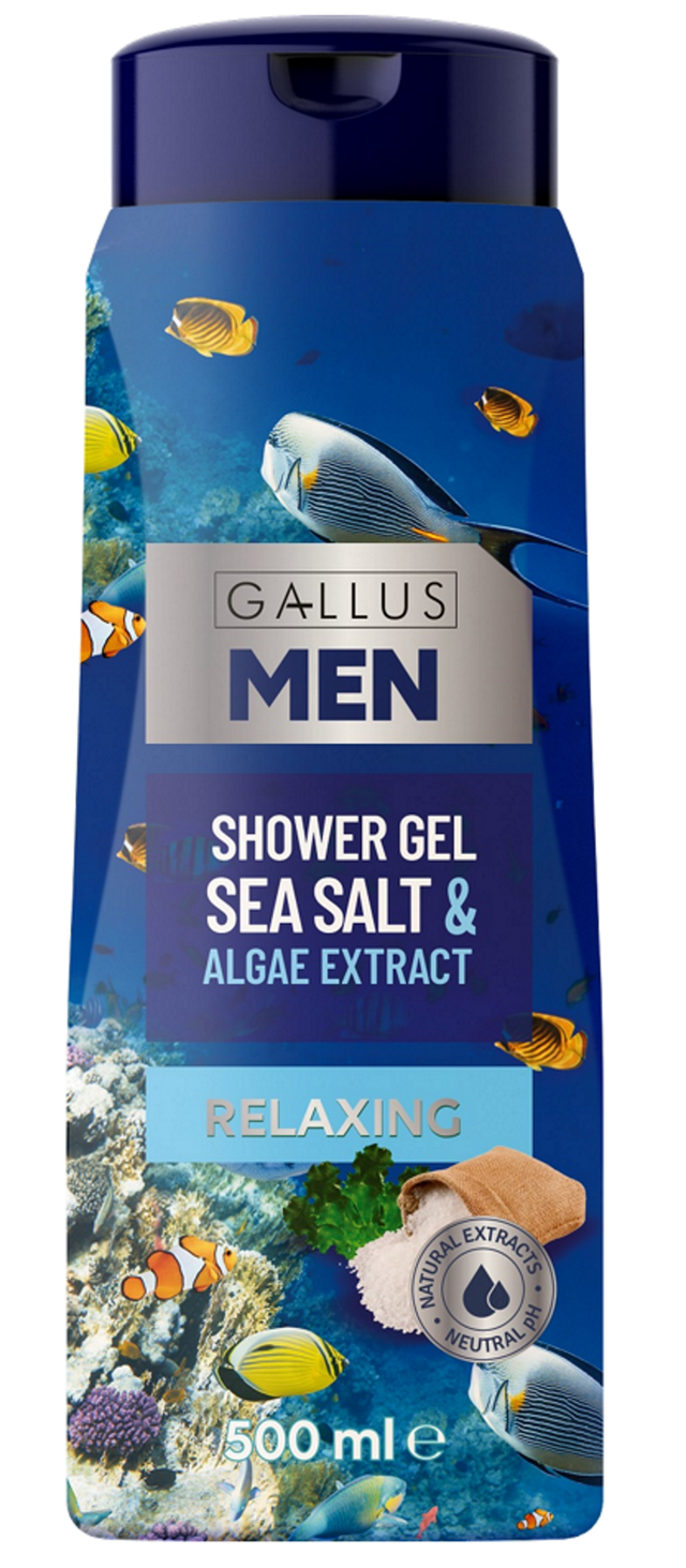 Гель для душа Gallus MEN Морская соль и экстракт водорослей 500 мл