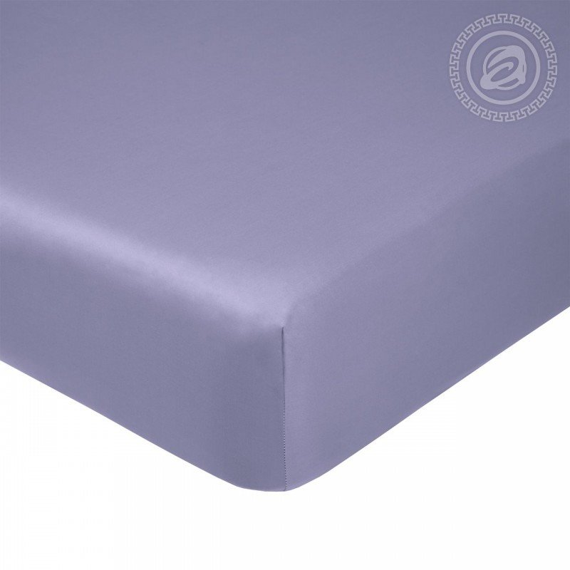фото Простынь на резинке 180х200 (борт 20 см) сатин фиолетовый артпостель