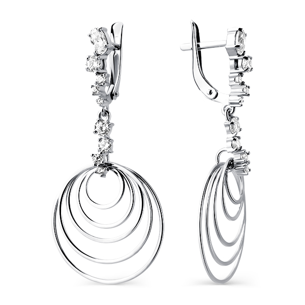 

Серьги из серебра с фианитом Красносельский Ювелирпром 320701G466л, 320701G466л