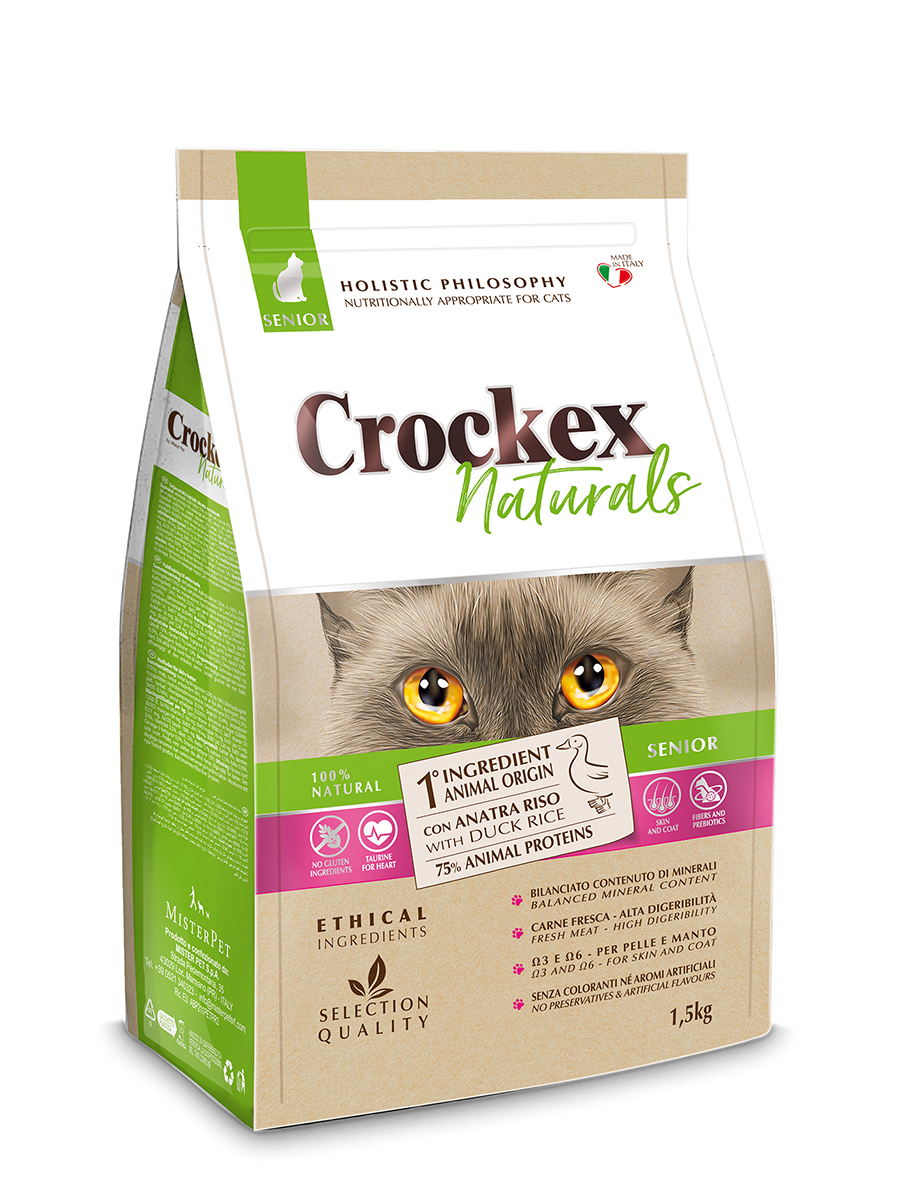 фото Сухой корм для кошек crockex wellness naturals, утка, рис, 1.5кг