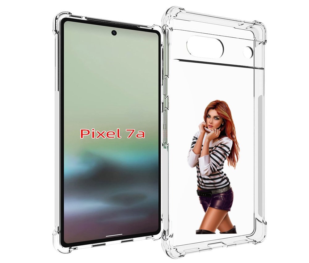 

Чехол MyPads девушка-в-свитере-с-полоской для Google Pixel 7A, Tocco