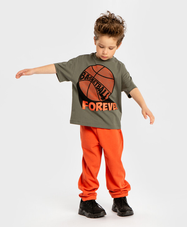 

Брюки с карманами и поясом на резинке оранжевые Button Blue, 128, 224BBBMC5607, Оранжевый, 224BBBMC5607