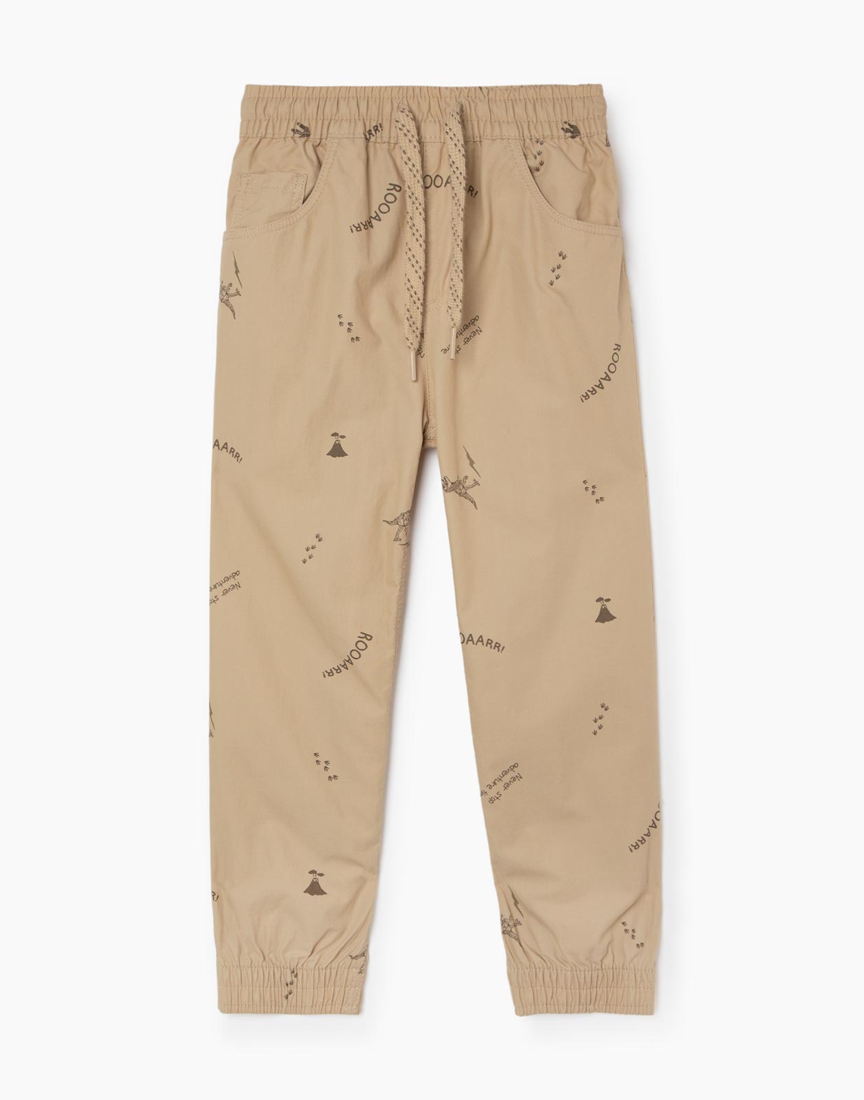 Бежевые брюки Jogger с принтом для мальчика р.104