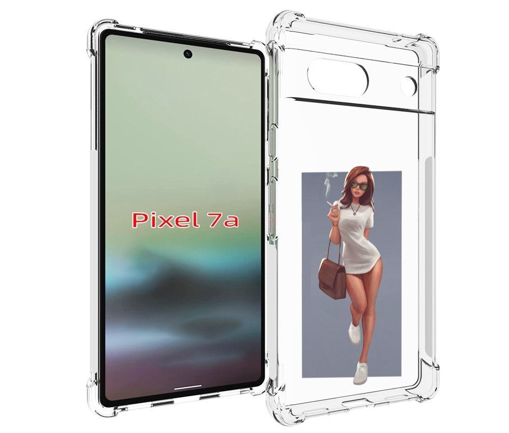 

Чехол MyPads девушка-в-белой-футболке женский для Google Pixel 7A, Tocco