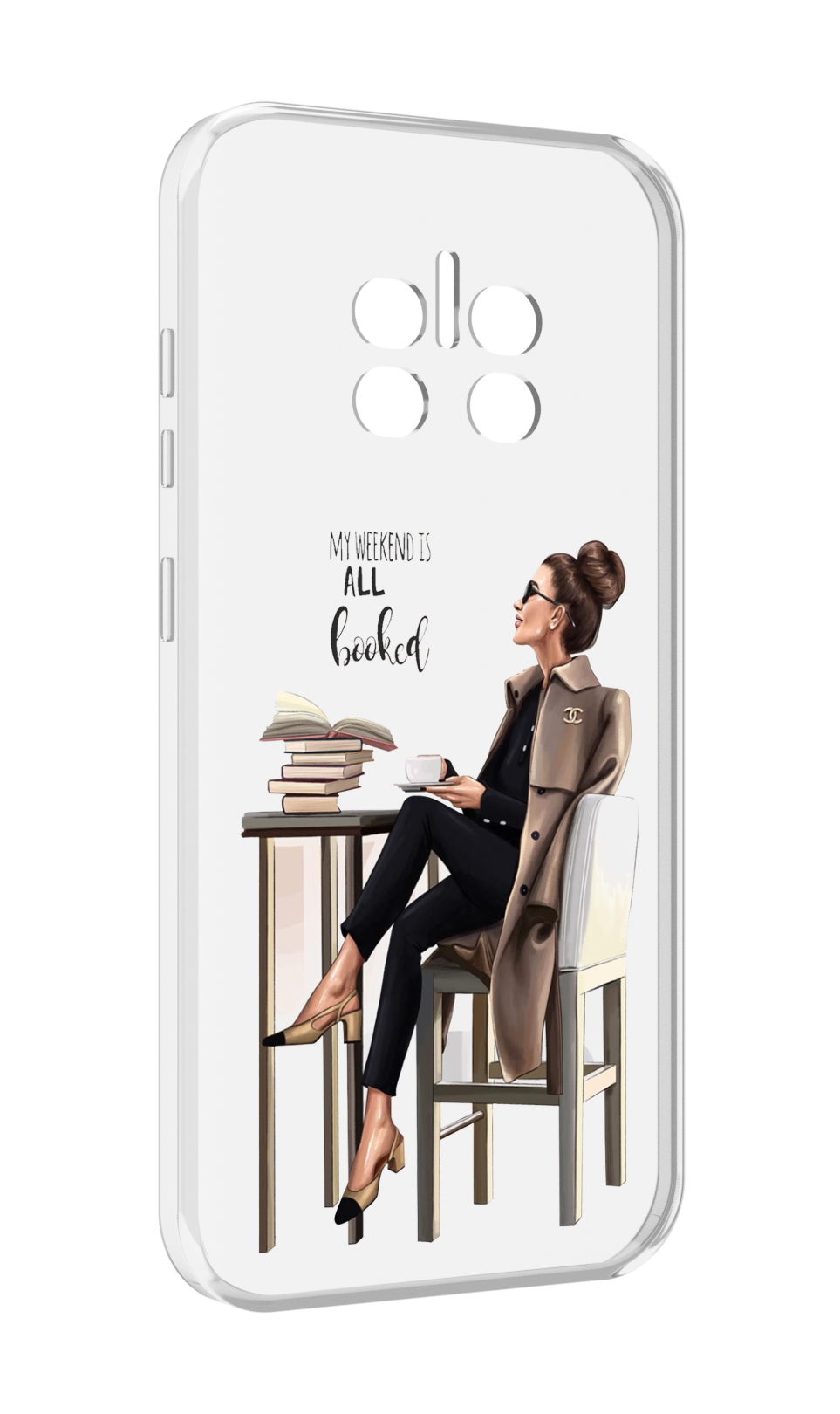 

Чехол MyPads Девушка-в-кофейне для Doogee V11, Прозрачный, Tocco