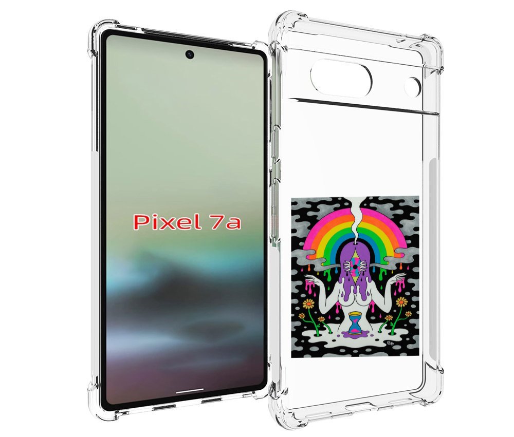 

Чехол MyPads девушка с радугой абстракция женский для Google Pixel 7A, Tocco