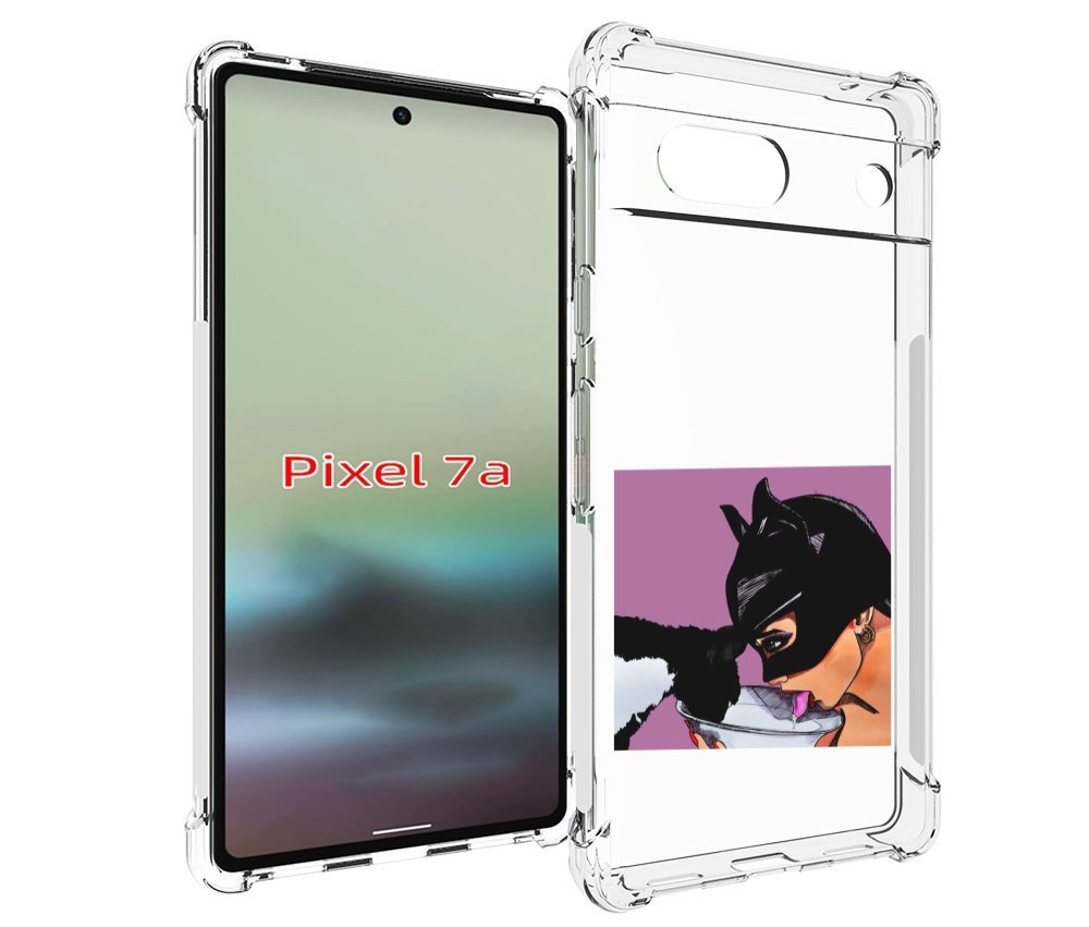 

Чехол MyPads девушка с котом пьют молоко женский для Google Pixel 7A, Tocco