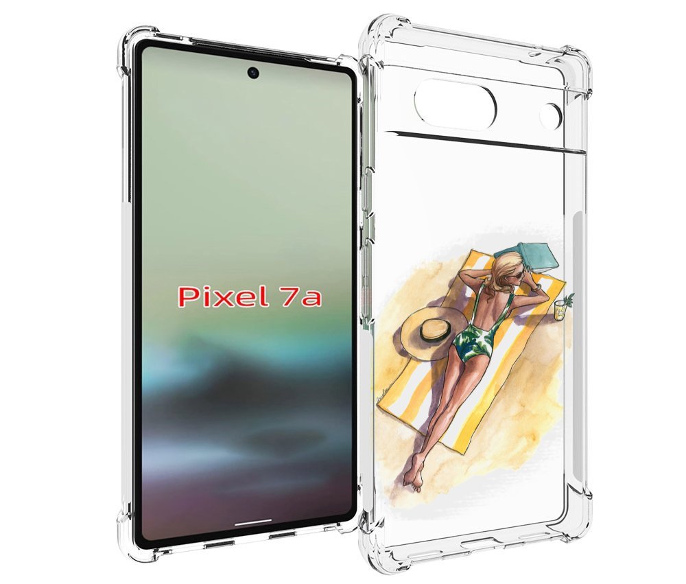 

Чехол MyPads девушка на пляже женский для Google Pixel 7A, Tocco