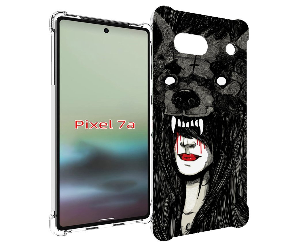

Чехол MyPads девушка в шкуре волка женский для Google Pixel 7A, Tocco
