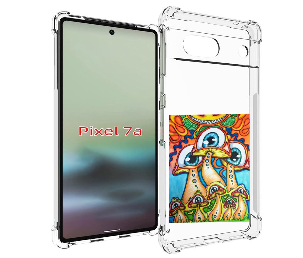 

Чехол MyPads грибы с глазами для Google Pixel 7A, Tocco